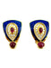 Boucles d'oreilles MAISON GERARD - Boucles d'oreilles or jaune, émail, rubis et diamants 58 Facettes