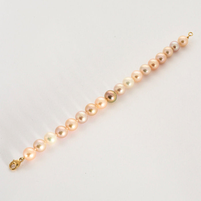 Yellow gold pearl bracelet