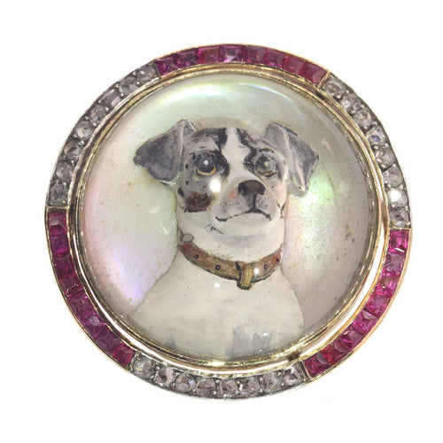 Montre Symbole d'affection : un Jack Russell Terrier serti de pierres précieuses 58 Facettes 21007-0047