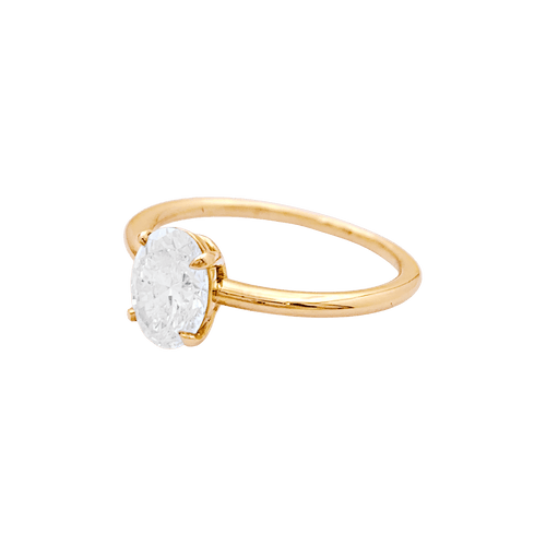 Bague 52 Bague solitaire or jaune, diamant ovale. 58 Facettes 34668