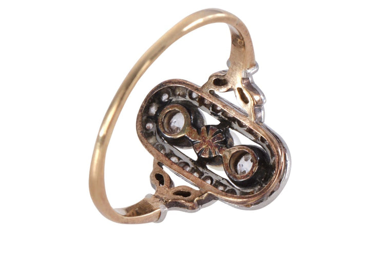 Bague 53 Bague de style Art déco avec perle et diamants 58 Facettes 10077