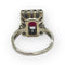 Bague 52 Bague or blanc 750 pierre rouge et diamants 58 Facettes 330081184