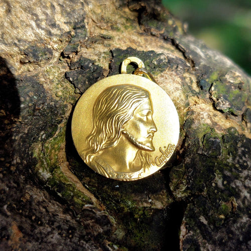 Pendentif Médaille de baptême Christ - or jaune 58 Facettes 237