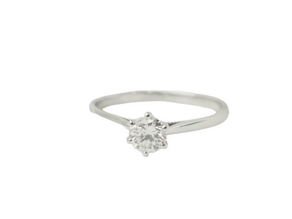 Solitær i hvidguld og diamanter 0,50 ct 