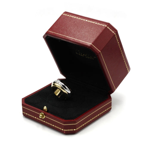 Cartier - Трицветен пръстен от бяло, жълто и розово злато с диамант 