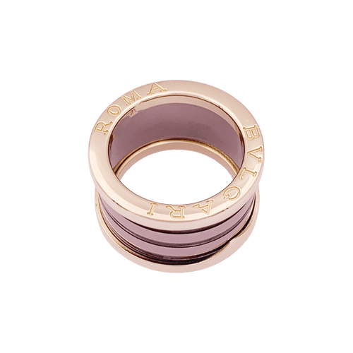 Bague 50 Bague Bulgari, "B.Zero1", or rose, cermet. 58 Facettes 34806