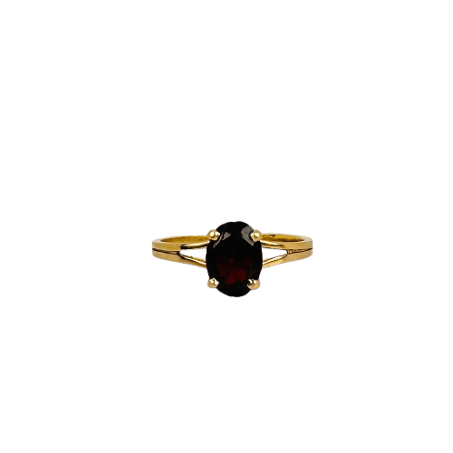 Bague Bague solitaire en or jaune, grenat 3 carats 58 Facettes 2508017