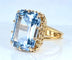 Bague 52 Bague en or jaune 18 carats avec aigue-marine 13 carats 58 Facettes AB667