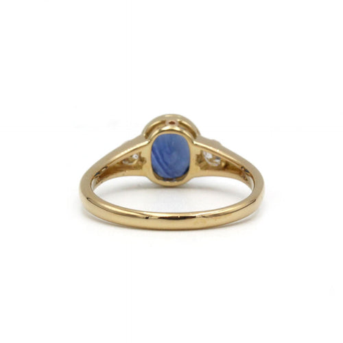 Bague 57 Bague - Or jaune, Diamants & Saphir 58 Facettes 250200R