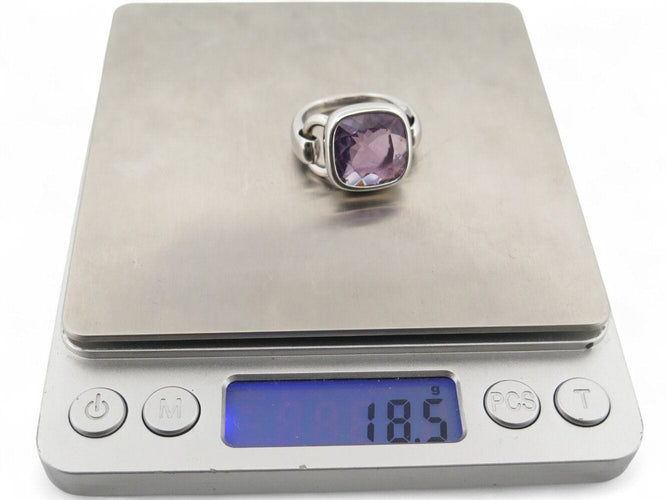 Bague 61 bague POIRAY indrani gm amethyste coussin t61 or blanc 18k 18gr 58 Facettes 266723