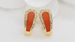 Boucles d'oreilles Boucles d'Oreilles En Or Jaune, Corail Et Diamants 58 Facettes 30530