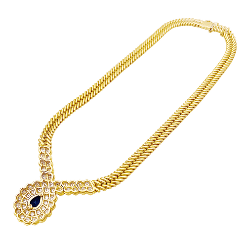 Collier Collier Van Cleef & Arpels, or jaune, saphir, diamants. 58 Facettes 34594