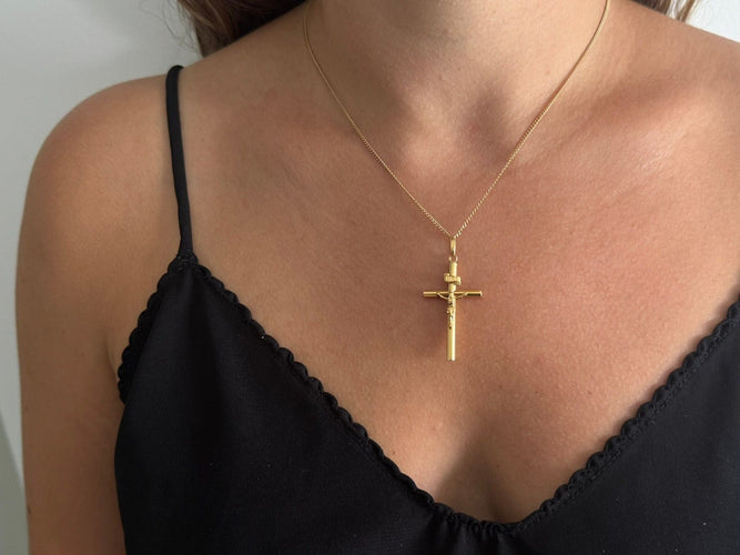 Pendentif Pendentif crucifix INRI en or jaune 58 Facettes
