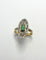 Bague 58 Bague Art Déco en or avec accents de platine, sertie d'une émeraude naturelle et de 28 diamants. 58 Facettes E14