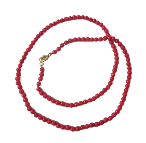 Collier Collier choker corail rouge fermoir or jaune 58 Facettes