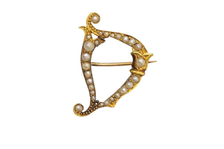 Unique Art Nouveau gold brooch with pearls 58 Facettes 10811