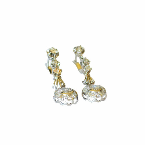 Boucles d'oreilles BOUCLES D'OREILLES ART DÉCO en PLATINE 950 KT avec DIAMANTS 58 Facettes Q187B