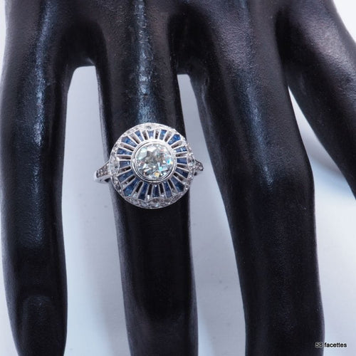Bague 50 bague art déco diamants saphirs 58 Facettes 4263