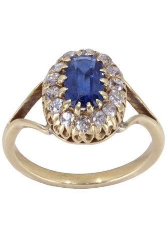 Bague 53 Bague marguerite saphir et diamants 58 Facettes 086351