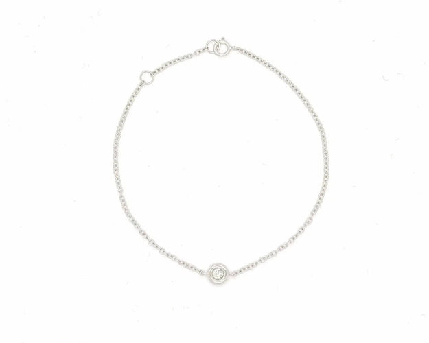 Bracelet Bracelet en or blanc avec diamant de 0,08 ct 58 Facettes 10857