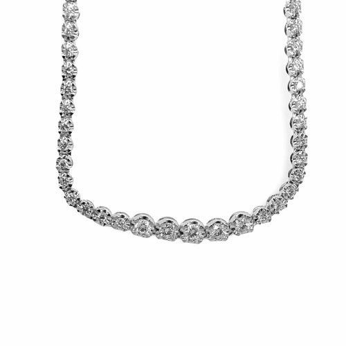 Collier Collier Rivière or blanc et diamants 2,6 ct 58 Facettes 00056401