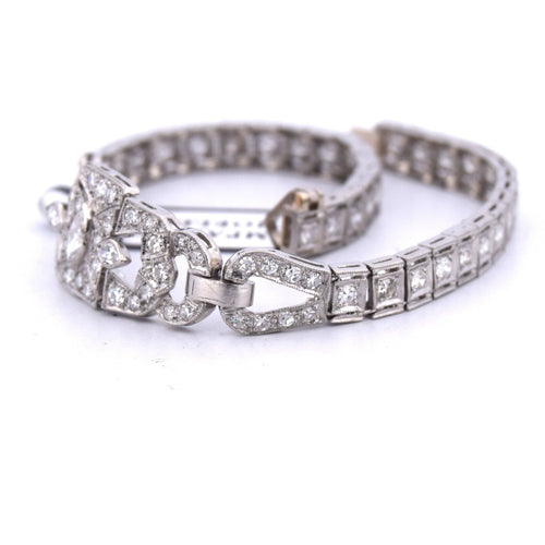 Bracelet Bracciale decò en platine et diamants 58 Facettes