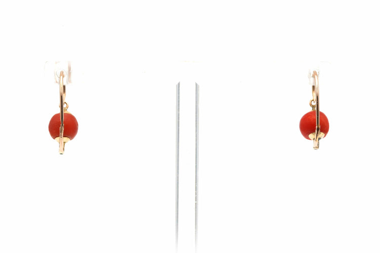 Boucles d'oreilles Boucles d'oreilles Napoléon III serties de corail en or jaune 18 carats 58 Facettes 22002