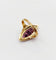 Bague marquise antique en or 18k, verre violet et perles