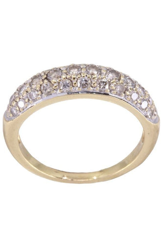 Bague 58 Bague jonc or jaune pavage diamants 58 Facettes 083641