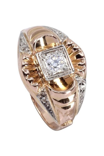 Bague 54 Solitaire diamant années 50 58 Facettes 093031