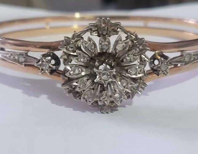 Bracelet Bracelet Napoléon III en or rose serti de diamants 58 Facettes