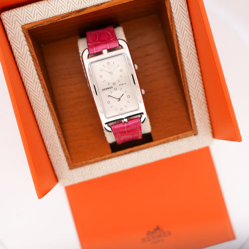 Montre Hermès Cape Cod Dual Time - Cadran argenté - GM 58 Facettes