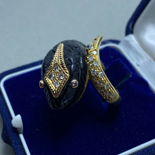 Bague 57 Bague en or diamants onyx 58 Facettes