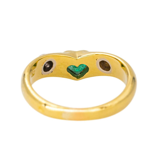 Bague 54 Bague  Jonc Or jaune Emeraude, Diamant 58 Facettes 4286093CN