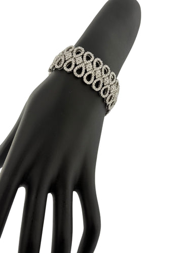 Bracelet Bracelet or blanc certifié HRD serti de 800 diamants naturels 58 Facettes