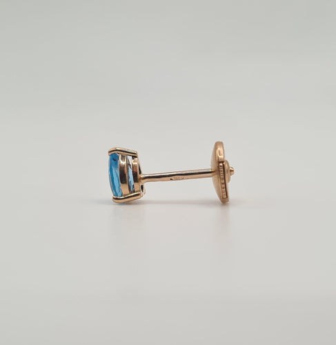 Boucles d'oreilles Boucles d'oreilles or rose serties de topazes 58 Facettes