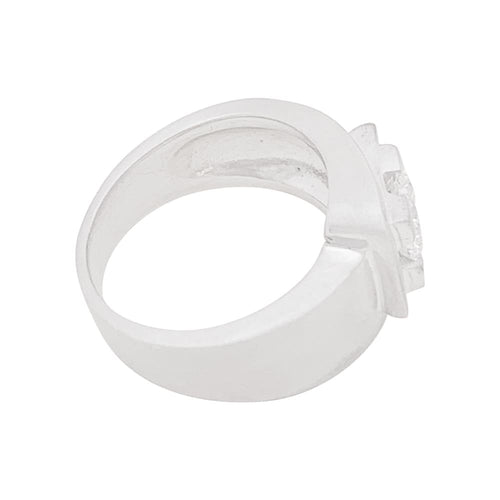Bague 52 Bague chevalière, or blanc, diamant. 58 Facettes 33844