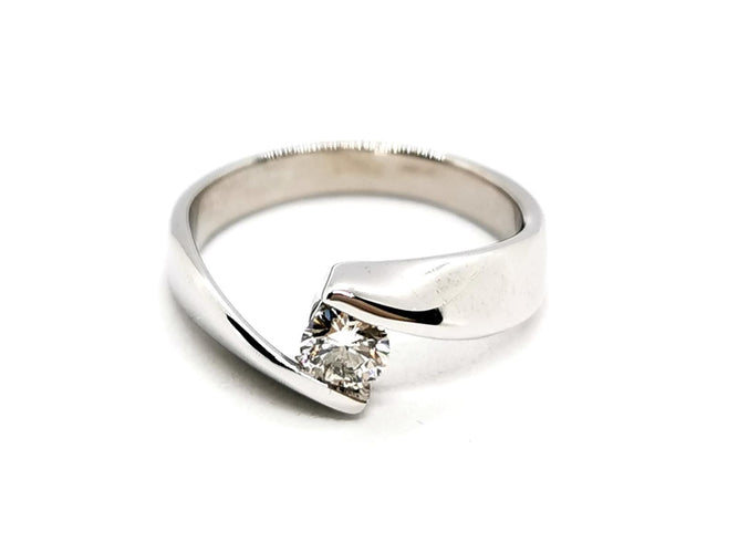 Bague 48 Bague Solitaire Or blanc Diamant 58 Facettes 4014236CN