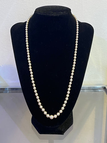 Collier Collier perles de culture blanche fermoir or 55 cm 58 Facettes