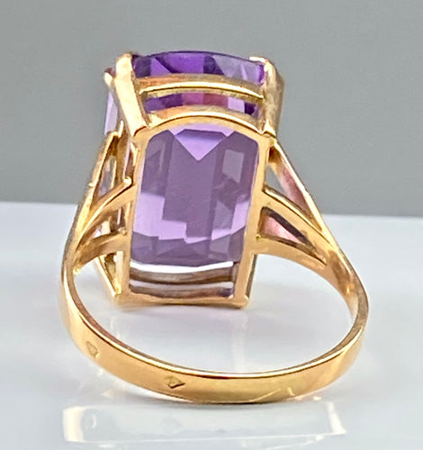 Bague Bague or jaune améthyste 13,36 carats 58 Facettes AB398