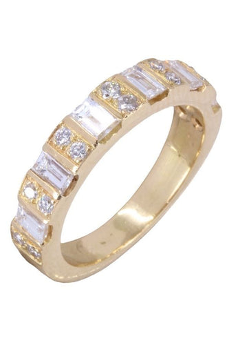 Bague 53.5 DEMI ALLIANCE DIAMANTS 1.33ct 58 Facettes 087621