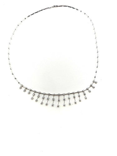 Collier Collier draperie or blanc et diamants 58 Facettes M9012