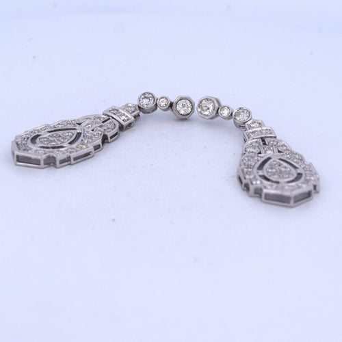 Boucles d'oreilles Boucles d'oreilles Art Déco en or blanc avec diamants 58 Facettes