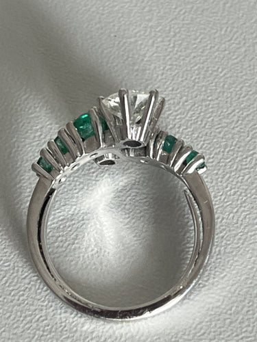 Bague 60 Bague Toi & Moi Or Gris Emeraudes Diamants 58 Facettes LOT 6389