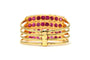 Bague 58 Bague Contemporaine or jaune sertie de rubis 58 Facettes 22781