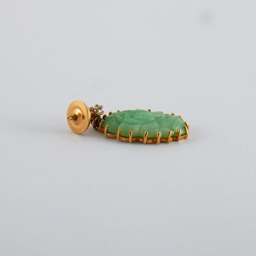 Boucles d'oreilles Boucles d Oreille Jade Diamants 58 Facettes