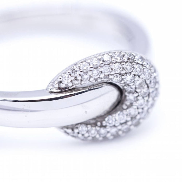 Bague 57 Bague Boucle en Or Blanc et Diamants 58 Facettes N102885LF