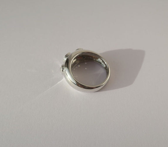 Bague 51 Bague jonc trilogie diamants or blanc 58 Facettes