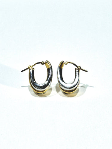 Boucles d'oreilles Boucles d'oreilles en or jaune et blanc 18 carats 58 Facettes