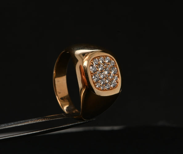 Bague 54 bague diamant en or rose 58 Facettes